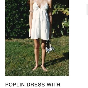 Zara White Poplin Dress